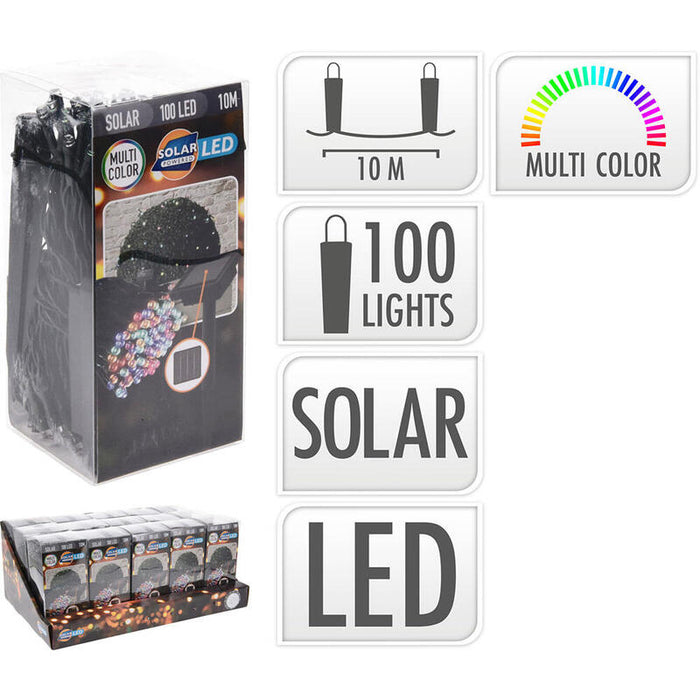 Guirnalda Led, Multicolor, Ip44, 100 Leds, Solar, 10m. Basics