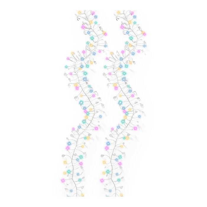 Guirnalda Micro Led Multicolor De Interior Con Cristales Y Alambre Plateado 1,2 M