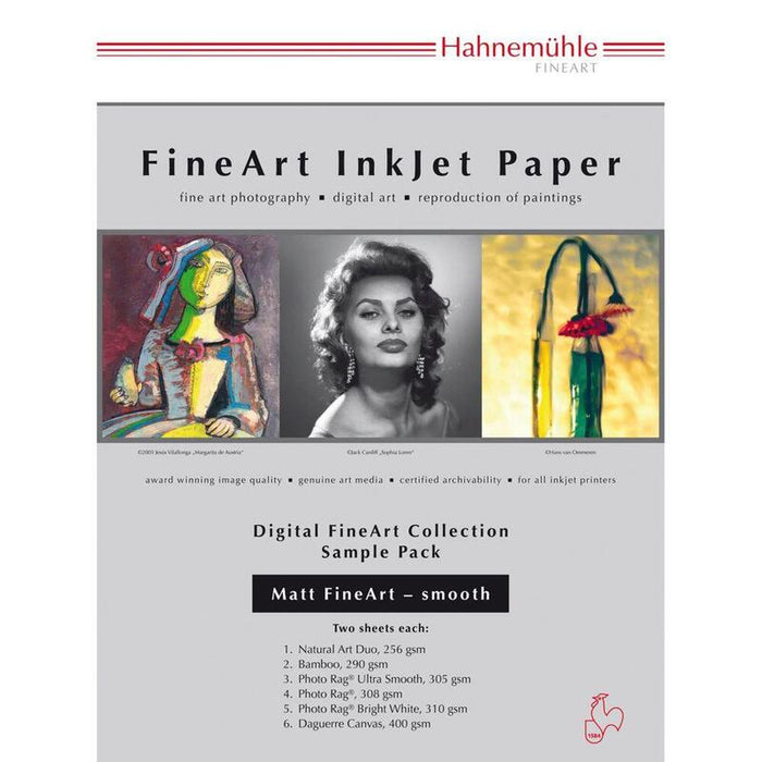 Hahnemühle Digital Fineart A 4 Testpack Matte, Smooth Papers