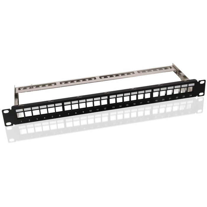 Helos Keystone - 19? Portamódulos 1 He 24 Port, Entlastungsschiene, Negro