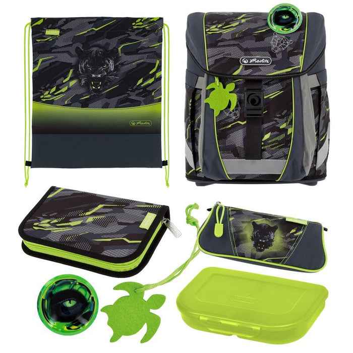 Herlitz Juego De Mochila Escolar Filoactive Xl Plus Wild Panther Negro Verde
