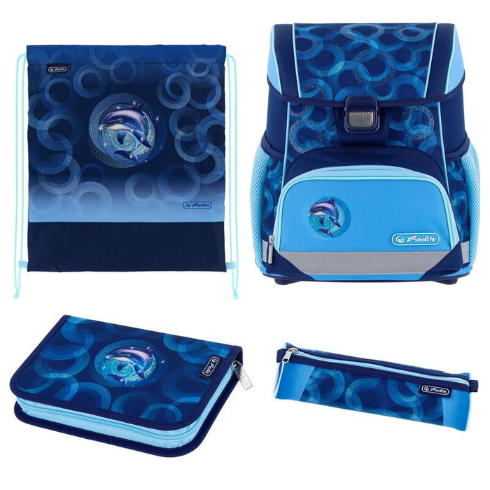 Herlitz Juego De Mochilas Escolares De 4 Piezas, 17 L, Ergonómica Azul