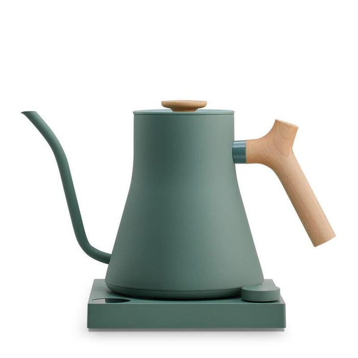 Hervidor Eléctrico De Cuello De Cisne Fellow Stagg Ekg Pro - Café Filtrado A Mano (Pour-Over) Y Tetera, Verde Con Mango De Arce
