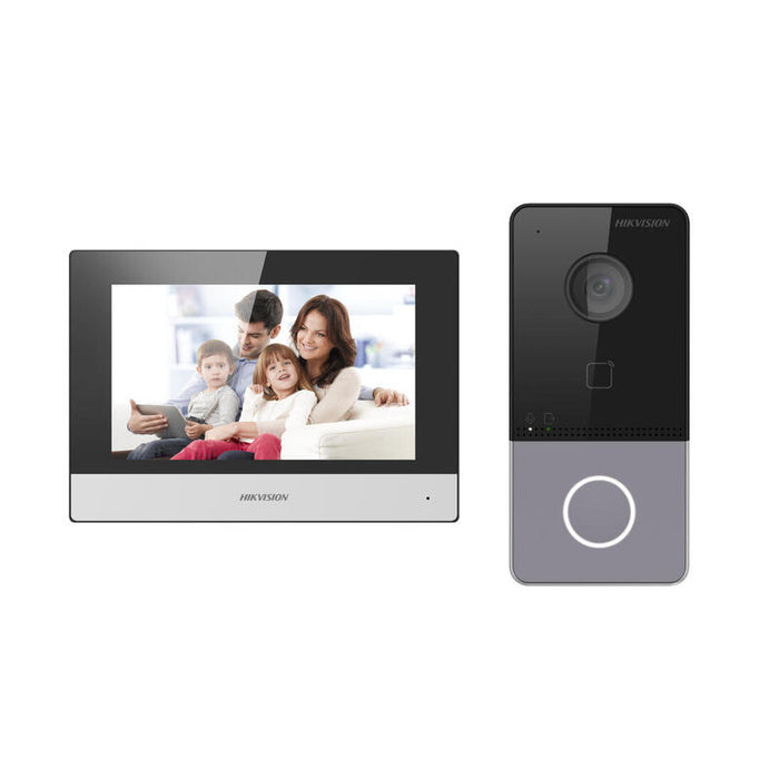 Hikvision Ds-Kis603-P(C)/Eu Sistema De Intercomunicación De Video 2 Mp 17,8 Cm (7") Negro, Gris, Plata