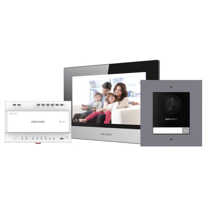 Hikvision Ds-Kis702y-P Sistema De Intercomunicación De Video 2 Mp 17,8 Cm (7") Negro, Gris, Blanco