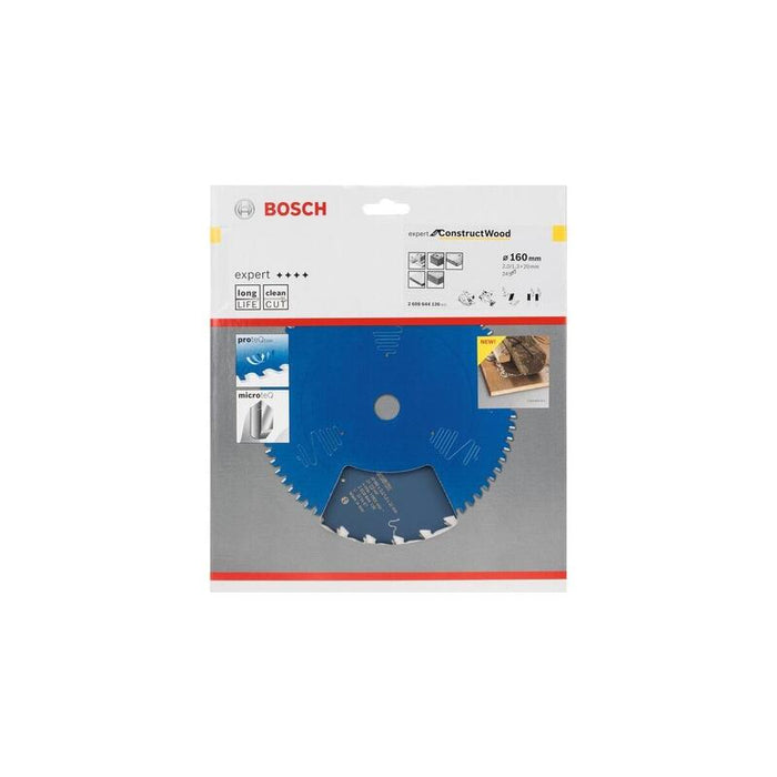 Hoja De Sierra Circular Bosch Professional Expert For Construct Wood, Ø 160 Mm, Diámetro 24z De 20 Mm, Para Sierras Circulares Portátiles 2608644136