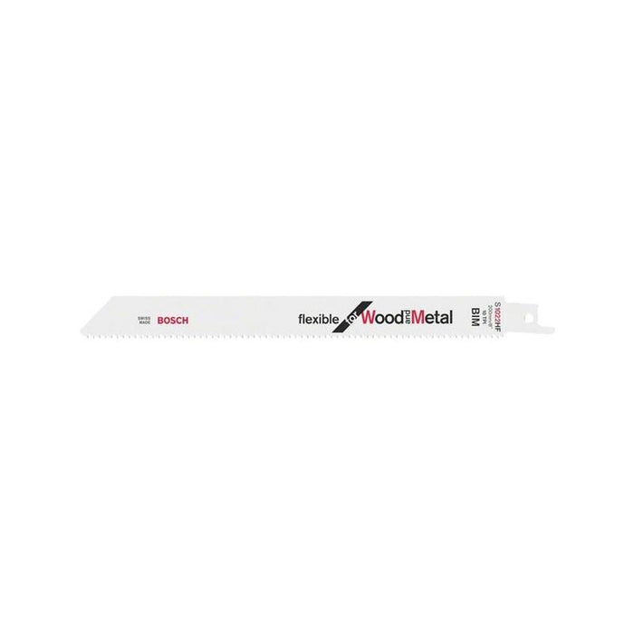 Hoja De Sierra De Sable Bosch Professional S 1022 Hf Flexible Para Madera Y Metal, 100 Piezas, Longitud 200 Mm