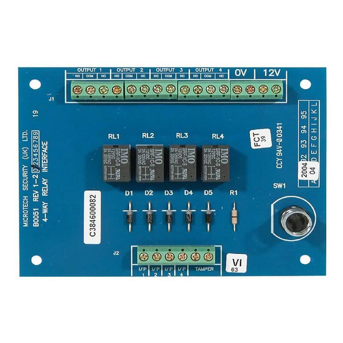 Honeywell C074 Módulo De 4 Relés Para La Gama Galaxy. Caja Plástica Con Tamper. Grado 3