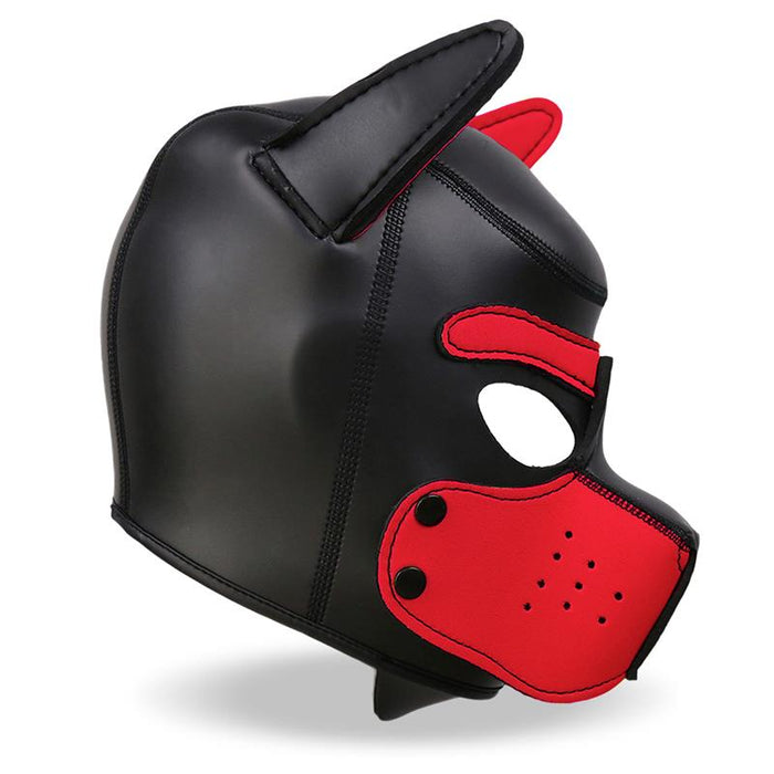 Máscara De Perro Hound   Neopreno Hocico Extraíble Negro/Rojo Talla Única