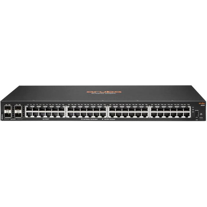 Hpe Aruba 6000 48g 4sfp Switch Conmutador L3 Gestionado 48 X 10/100/1000 + 4 X Gigabit Sfp Flujo De Aire De Lado A Lado Montaje En Rack Ca 100-127 V/200-240 V