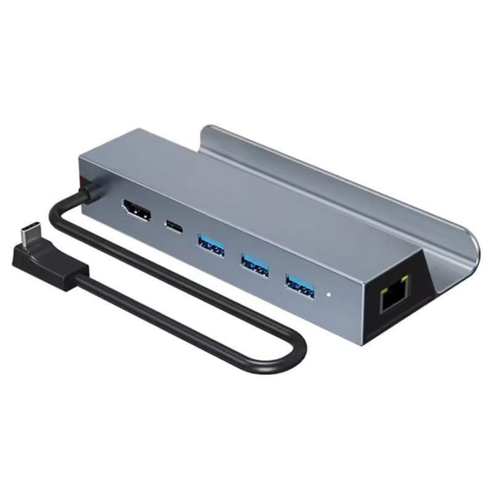Hub 6 En 1 Con 4k Hdmi + Pd 100w + Usb 3.0*3 + Rj45 Ethernet 1000m