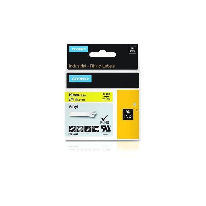 Dymo Rhino Cinta Id1-19 Negro/Amarillo Vinilo