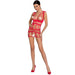 Passion - Woman Bs089 Bodystocking Rojo Talla Única