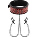Begme - Red Edition Collar Con Cadenas Y Pinzas Pezones Con Forro De Neopreno
