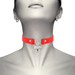 Coquette Chic Desire - Collar Cuero Vegano Rojo Accesorio Corazón Con Llave