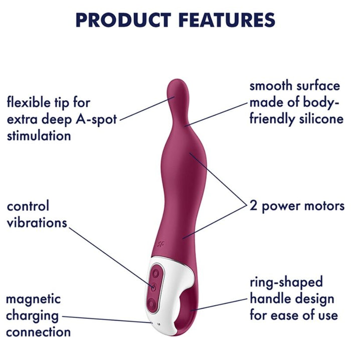 Plug  Anal Satisfyer A-Mazing 1 Vibrador Punto A - Granate