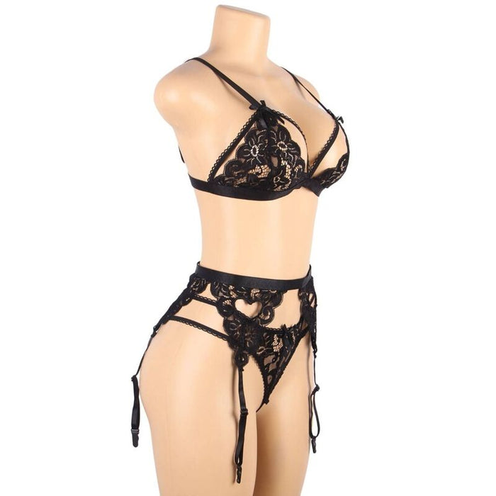 Subblime - Set 3 Piezas Sujetador + Liguero + Tanga S/M