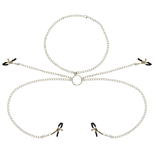 Ohmama Fetish - 4 Pinzas Pezones Con Collar De Cadenas
