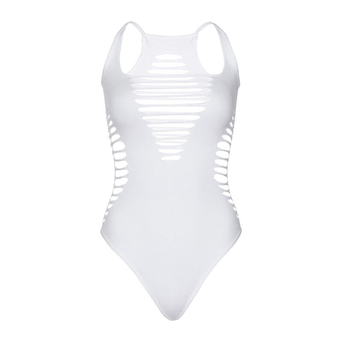 Leg Avenue - Body Tanga Racerback Blanco