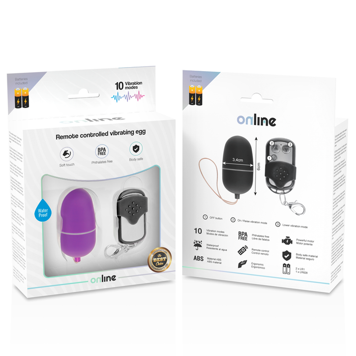 Online - Huevo Vibrador Control Remoto M Lila