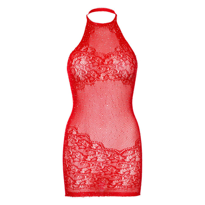 Leg Avenue - Mini Vestido Con Pedrería Talla Única - Rojo