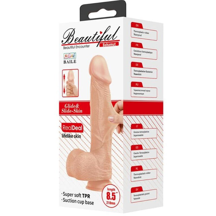 Baile - Beautiful Encounter Bahamut Dildo Realístico Flexible 21.8 Cm Natural