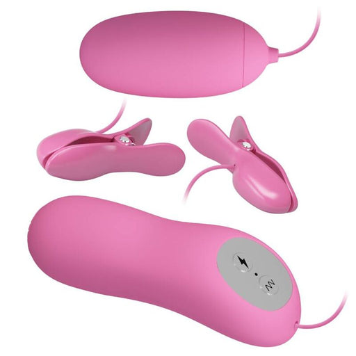 Pretty Love - Pinzas Con Vibración Y Eletroshock Rosa