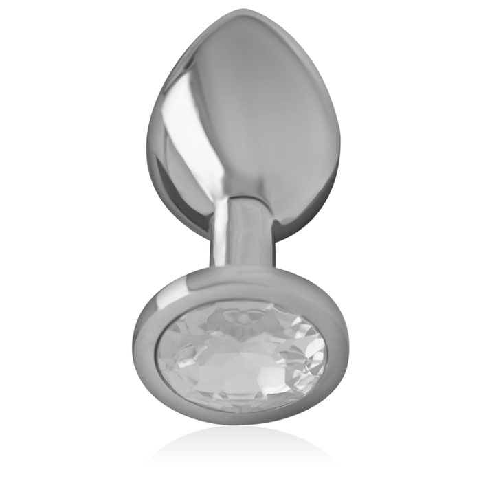 Intense - Plug Anal Metal Aluminio Con Cristal Plata Talla M