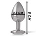 Intense - Plug Anal Metal Aluminio Con Cristal Plata Talla M