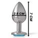 Intense - Plug Anal Metal Aluminio Con Cristal Azul Talla S
