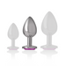 Intense - Plug Anal Metal Aluminio Con Cristal Rosa Talla M