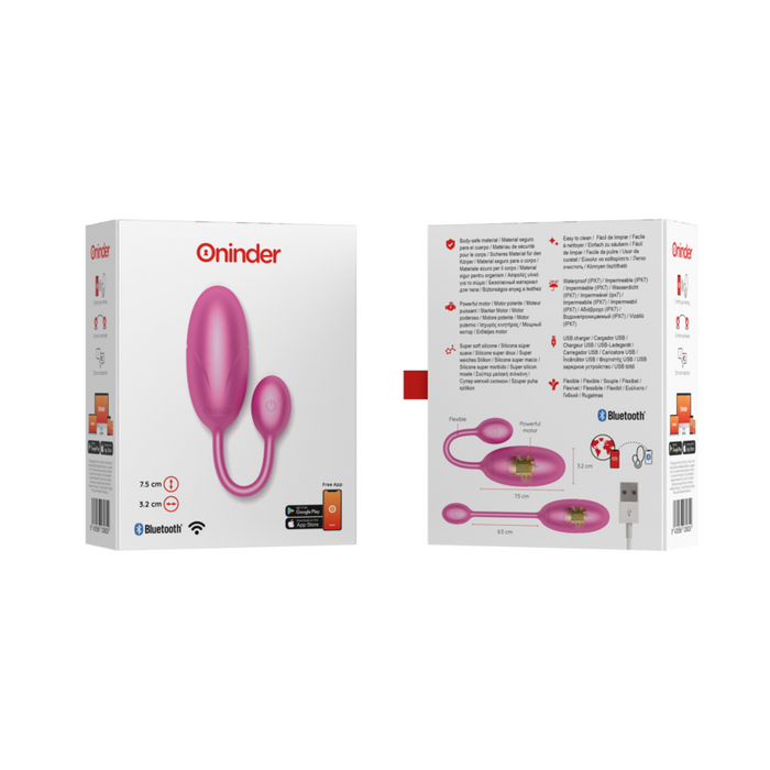 Oninder - Tokyo Huevo Vibrador Rosa 7.5 X 3.2 Cm - App Gratuita