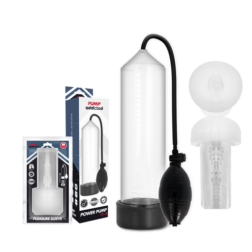 Pump Addicted - Rx3 Bomba Erección Clear Con Masturbador