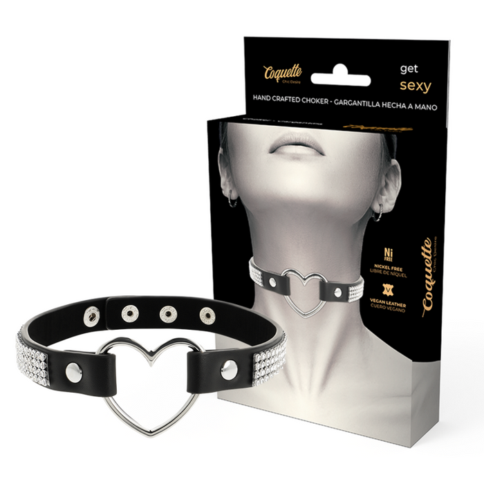 Coquette Chic Desire - Choker Cuero Vegano Corazon