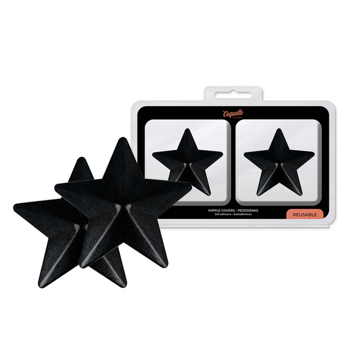 Coquette Chic Desire - Cubre Pezones Metal Estrellas Negras