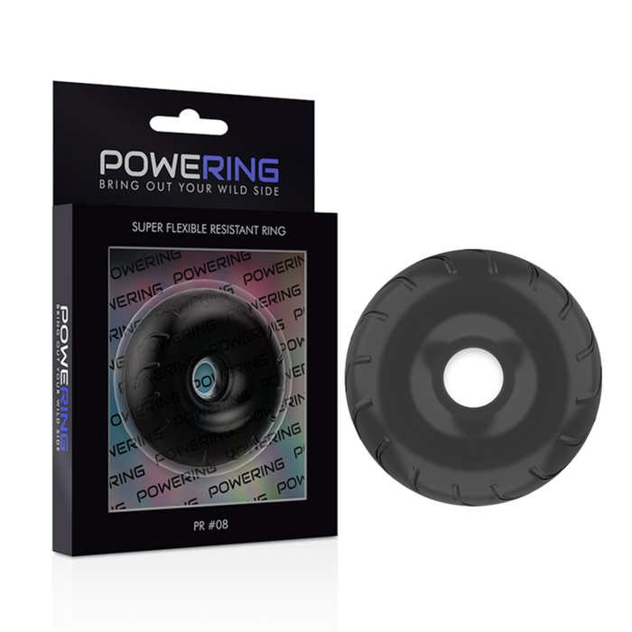 Powering - Super Flexible Y Resistente Anillo Pene  5cm Pr08 Negro