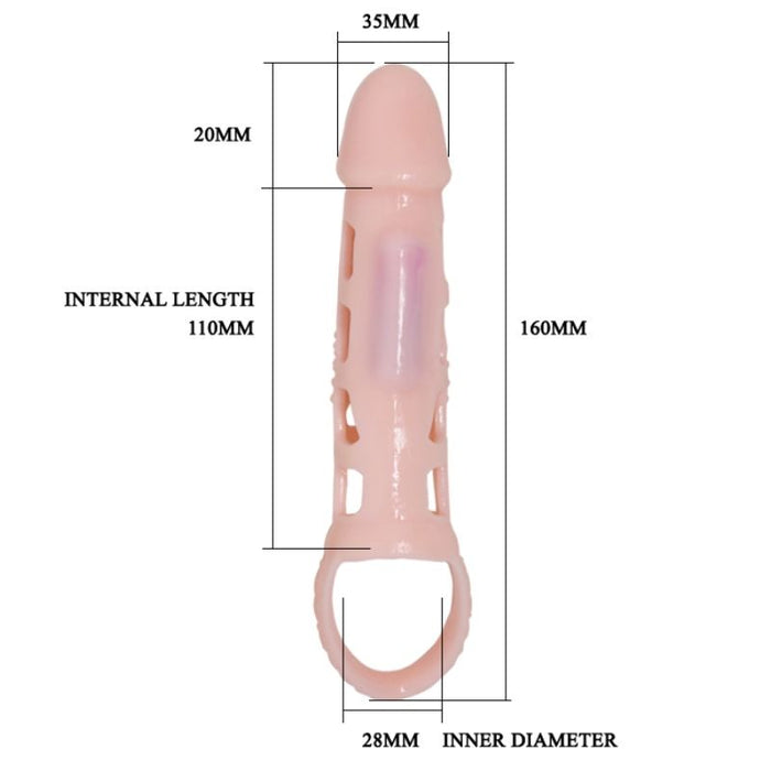 Pretty Love - Harrison Funda Extensora Pene Con Vibración Y Strap 13.5 Cm