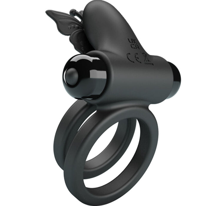 Pretty Love - Doble Anillo Vibrador Con Estimulador Negro