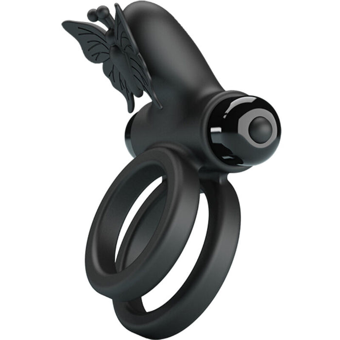 Pretty Love - Doble Anillo Vibrador Con Estimulador Negro