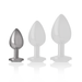 Intense - Plug Anal Metal Aluminio Corazón Blanco Talla S