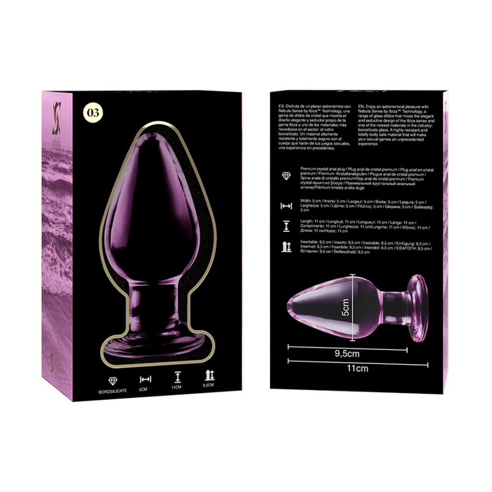 Nebula Series By Ibiza - Modelo 3 Plug Cristal Rosa 11 Cm -o- 5 Cm