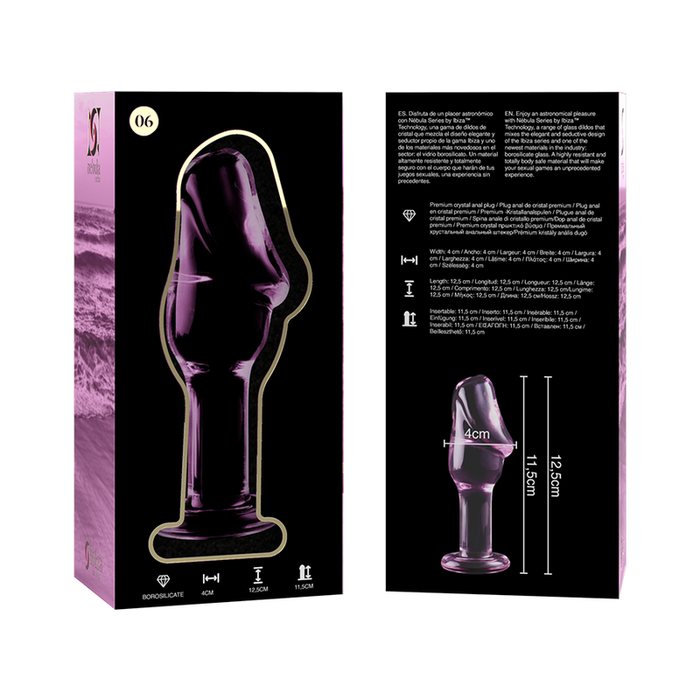 Nebula Series By Ibiza - Modelo 6 Plug Cristal Rosa 12.5 Cm -o- 4 Cm