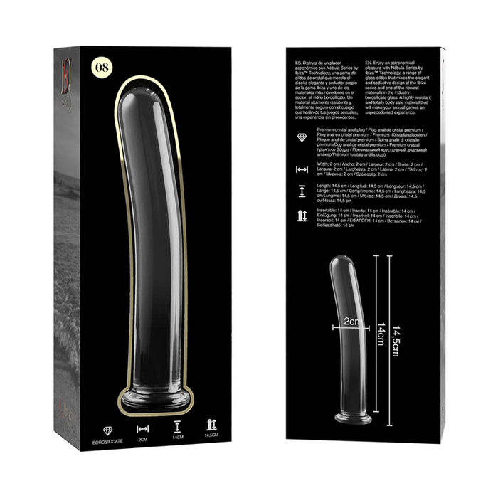 Nebula Series By Ibiza - Modelo 8 Dildo Cristal Transparente 14.5 Cm -o- 2 Cm