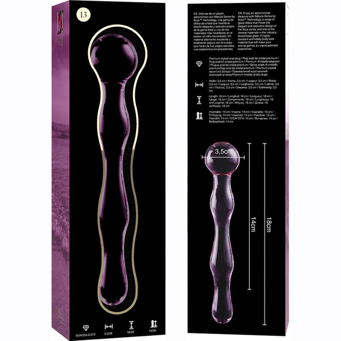 Nebula Series By Ibiza - Modelo 13 Dildo Cristal Rosa 18 Cm -o- 3.5 Cm