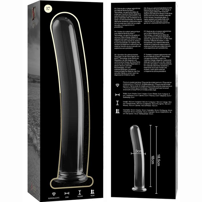 Nebula Series By Ibiza - Modelo 17 Dildo Cristal Transparente 18.5 Cm -o- 3 Cm