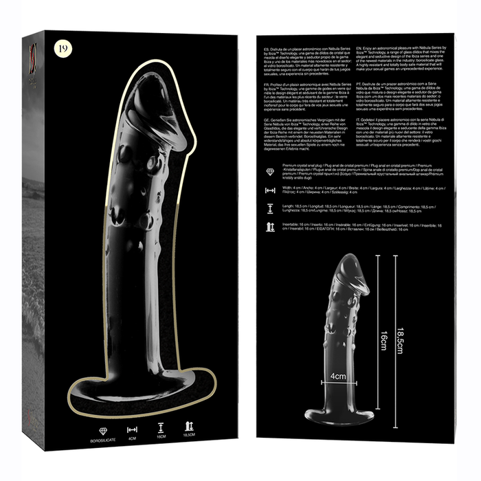 Nebula Series By Ibiza - Modelo 19 Dildo Cristal Transparente 18.5 Cm -o- 4 Cm