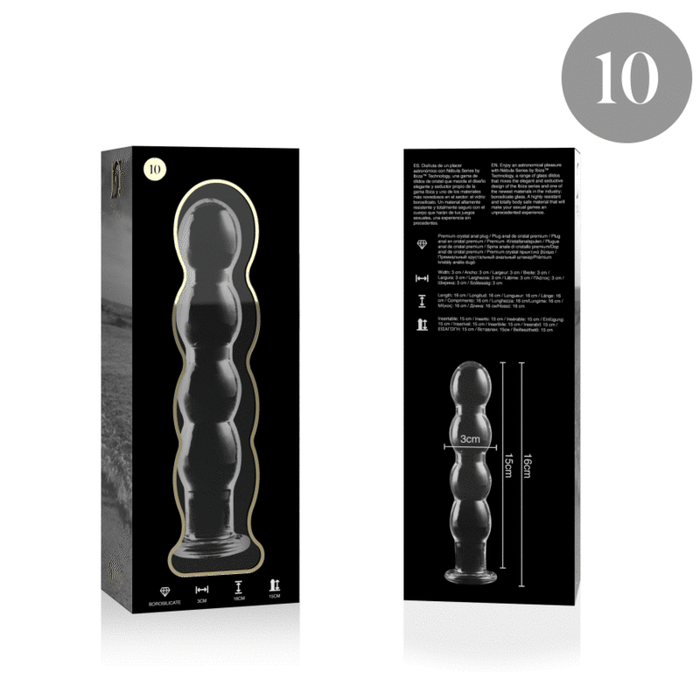 Nebula Series By Ibiza - Modelo 10 Dildo Cristal Transparente 16.5 Cm -o- 3.5 Cm