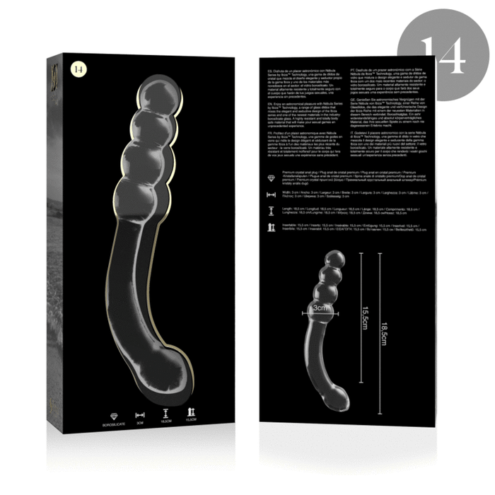 Nebula Series By Ibiza - Modelo 14 Dildo Cristal Transparente 18.5 Cm -o- 3 Cm