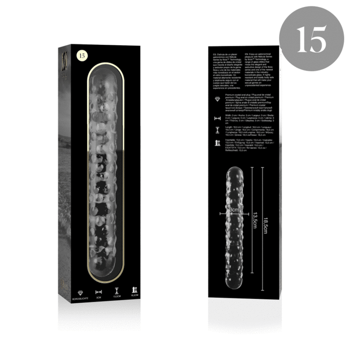 Nebula Series By Ibiza - Modelo 15 Dildo Cristal Transparente 18.5 Cm -o- 3 Cm