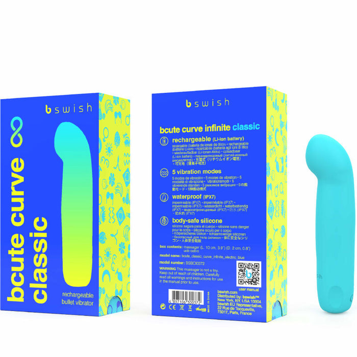 B Swish - Bcute Curve Infinite Classic Vibrador Recargable Silicona Azul